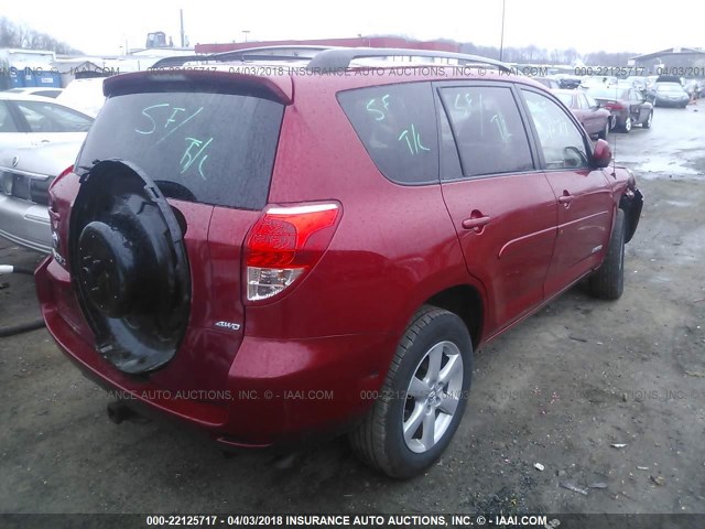 JTMBK31V676011350 - 2007 TOYOTA RAV4 LIMITED RED photo 4