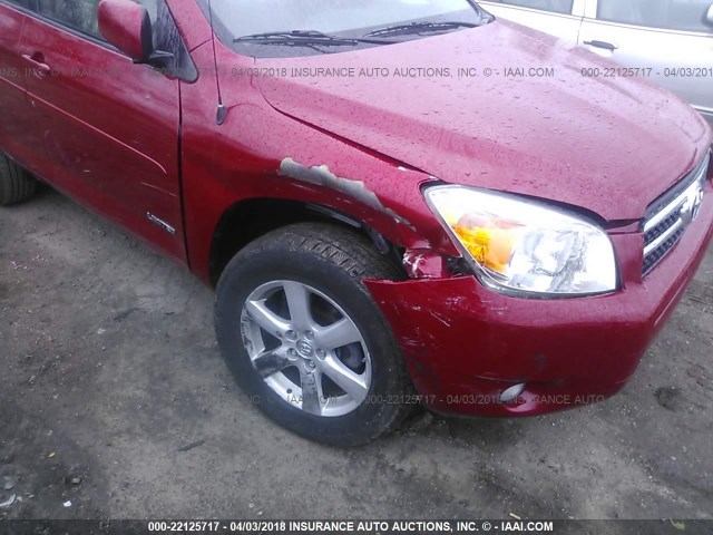 JTMBK31V676011350 - 2007 TOYOTA RAV4 LIMITED RED photo 6