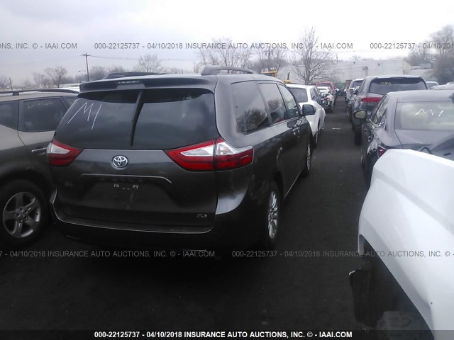 5TDYK3DC6FS664358 - 2015 TOYOTA SIENNA XLE/LIMITED GRAY photo 4