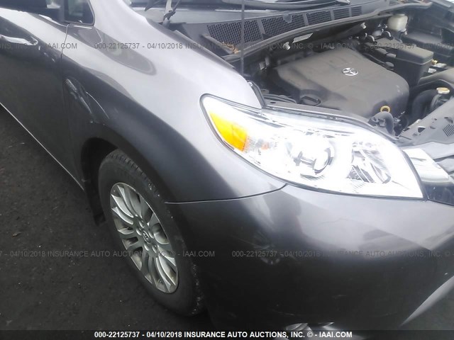 5TDYK3DC6FS664358 - 2015 TOYOTA SIENNA XLE/LIMITED GRAY photo 6