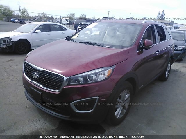 5XYPGDA57HG232919 - 2017 KIA SORENTO LX/L RED photo 2