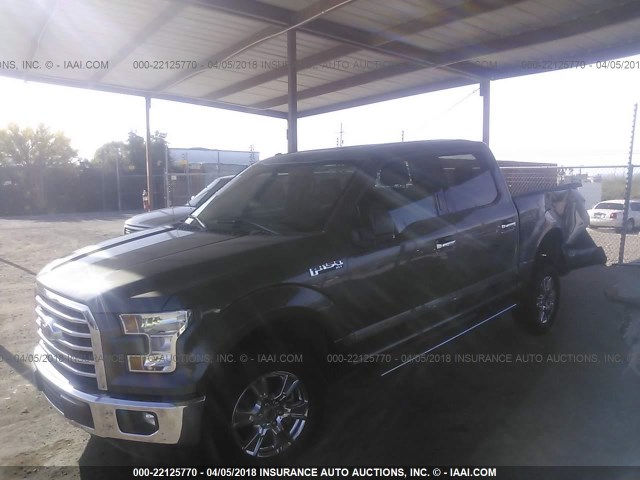 1FTEW1CF9FKE88372 - 2015 FORD F150 SUPERCREW GRAY photo 2