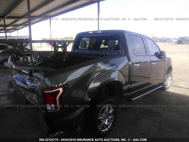 1FTEW1CF9FKE88372 - 2015 FORD F150 SUPERCREW GRAY photo 4