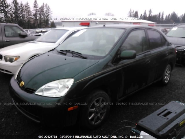 JT2BK12U520049070 - 2002 TOYOTA PRIUS GREEN photo 2