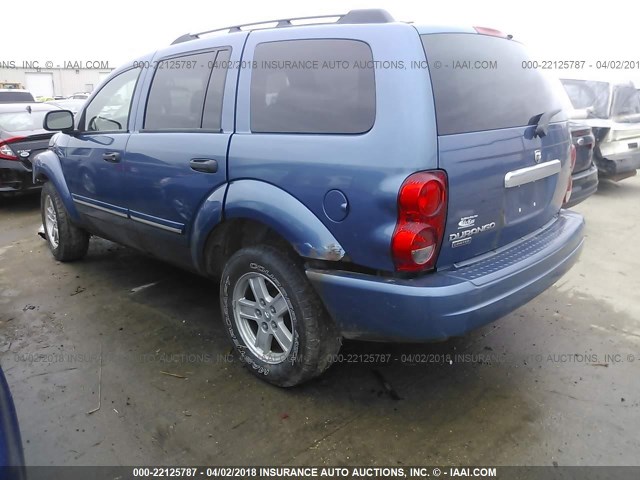 1D4HB58266F173417 - 2006 DODGE DURANGO LIMITED BLUE photo 3