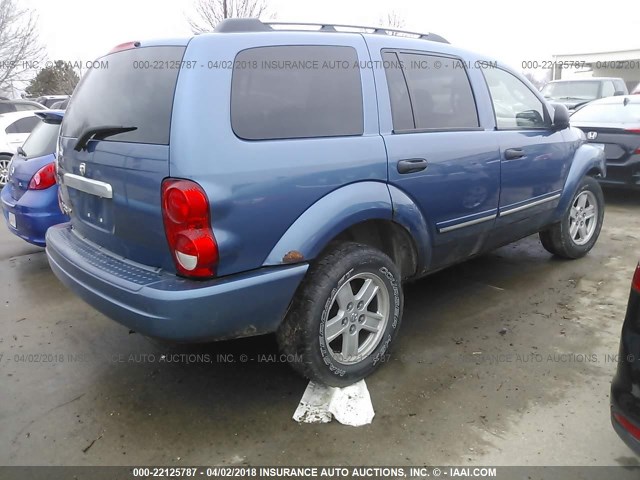 1D4HB58266F173417 - 2006 DODGE DURANGO LIMITED BLUE photo 4