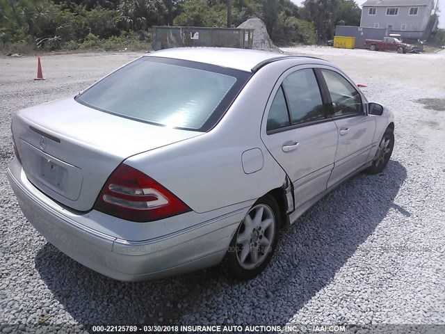 WDBRF40J14F484154 - 2004 MERCEDES-BENZ C 230K SPORT SEDAN SILVER photo 4