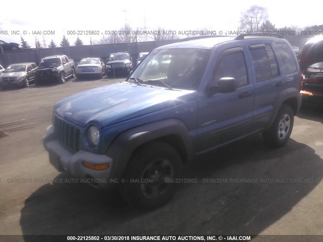 1J4GL48K04W270040 - 2004 JEEP LIBERTY SPORT BLUE photo 2