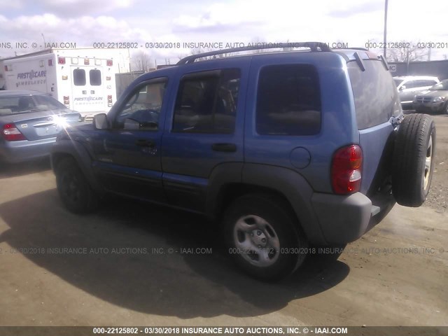 1J4GL48K04W270040 - 2004 JEEP LIBERTY SPORT 蓝色 照片 3