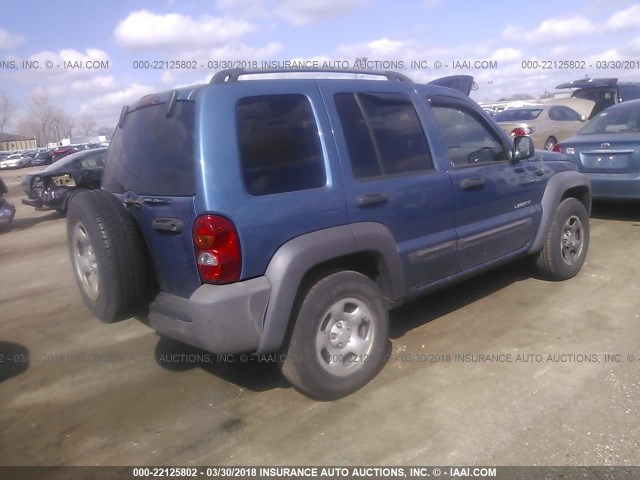 1J4GL48K04W270040 - 2004 JEEP LIBERTY SPORT 蓝色 照片 4