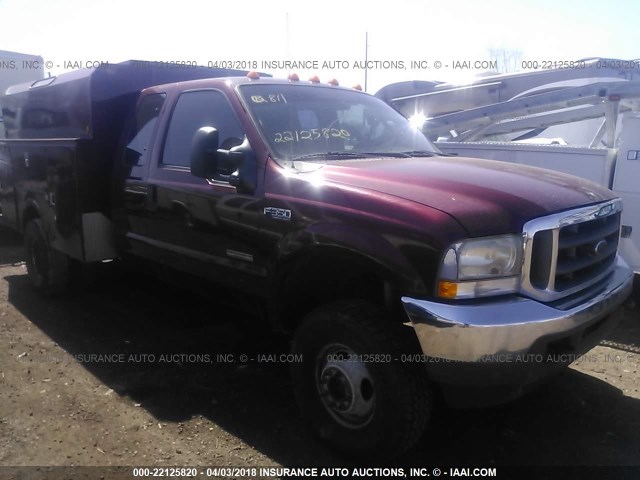 1FDWX37P54EC17879 - 2004 FORD F350 SUPER DUTY MAROON photo 1