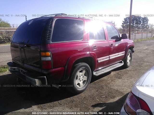 1GNEC13Z74R315934 - 2004 CHEVROLET TAHOE C1500 MAROON photo 4