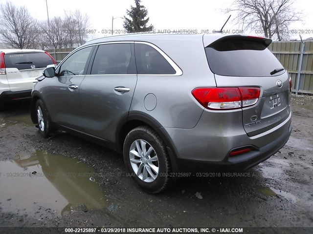 5XYPG4A35HG336341 - 2017 KIA SORENTO LX/L GRAY photo 3