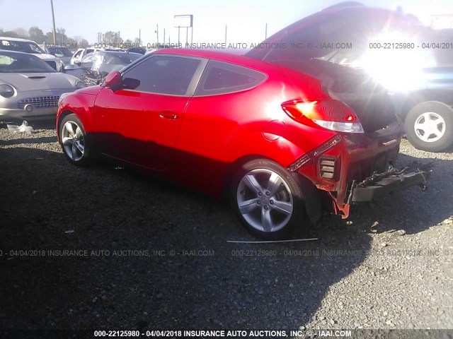 KMHTC6AD3DU145116 - 2013 HYUNDAI VELOSTER RED photo 3