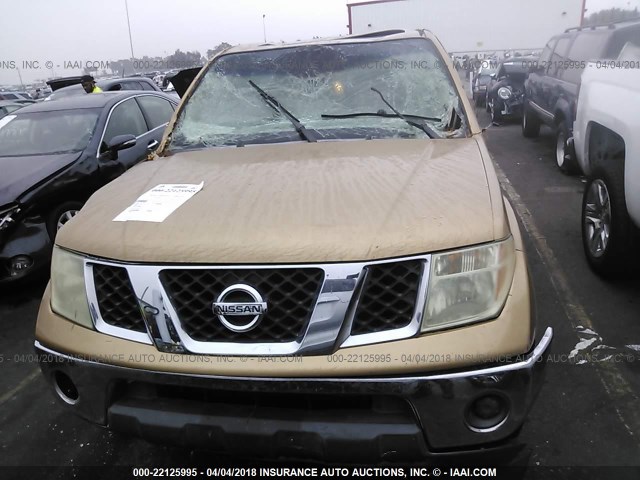 1N6AD07U35C411641 - 2005 NISSAN FRONTIER CREW CAB LE/SE/OFF ROAD GOLD photo 6