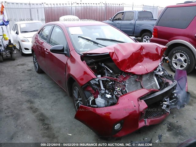 5YFBURHE2GP385479 - 2016 TOYOTA COROLLA L/LE/LE PLS/PRM/S/S PLS BURGUNDY photo 1