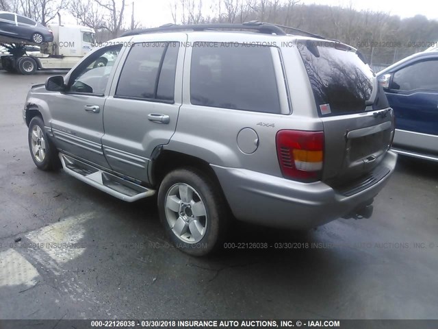 1J4GW58N61C587180 - 2001 JEEP GRAND CHEROKEE LIMITED SILVER photo 3