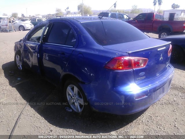 JA3AU26U48U032581 - 2008 MITSUBISHI LANCER ES BLUE photo 3