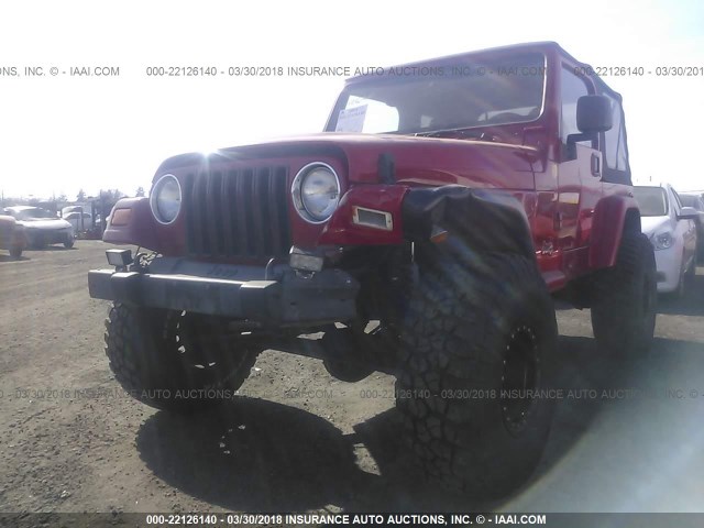 1J4FA49S22P739409 - 2002 JEEP WRANGLER / TJ SPORT RED photo 6