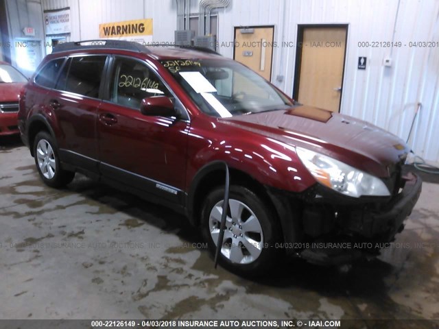 4S4BRCCC3B3383032 - 2011 SUBARU OUTBACK 2.5I PREMIUM RED photo 1