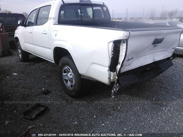 5TFCZ5ANXGX002253 - 2016 TOYOTA TACOMA DBL CAB/SR/SR5/TRD SPT/OR WHITE photo 3