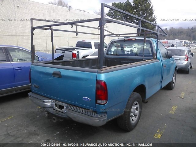 1FTFF2760VKC40742 - 1997 FORD F250 TURQUOISE photo 4