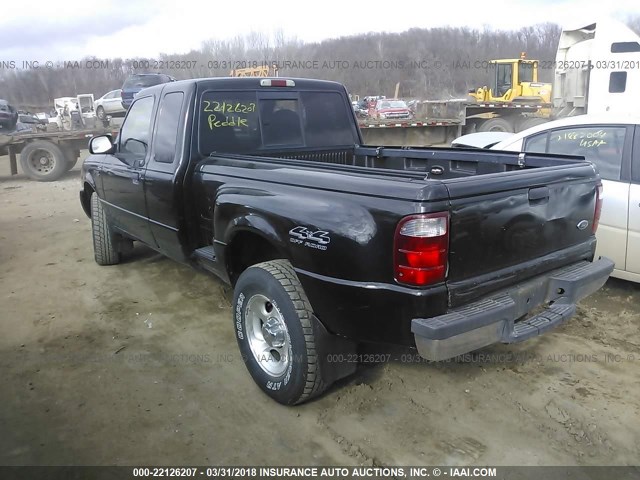 1FTZR15E91PA56812 - 2001 FORD RANGER SUPER CAB BLACK photo 3