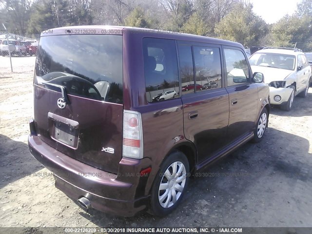 JTLKT324164055189 - 2006 TOYOTA SCION XB მუქწითელი ფოტო 4