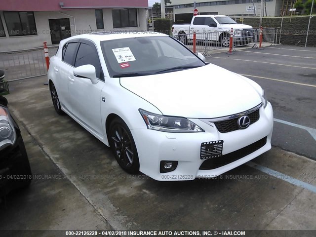 JTHKD5BH0D2169375 - 2013 LEXUS CT 200 WHITE photo 1