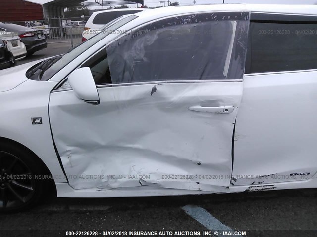 JTHKD5BH0D2169375 - 2013 LEXUS CT 200 WHITE photo 6