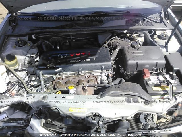 4T1BE32K45U554518 - 2005 TOYOTA CAMRY LE/XLE/SE SILVER photo 10