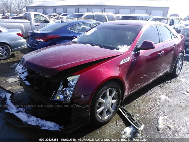 1G6DG577780145306 - 2008 CADILLAC CTS RED photo 2