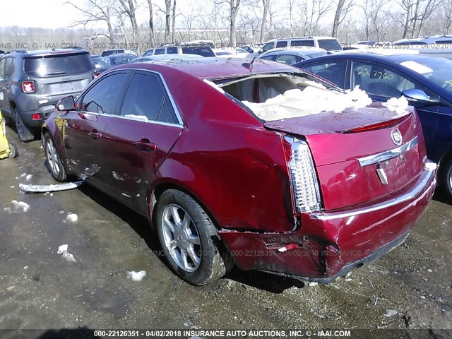 1G6DG577780145306 - 2008 CADILLAC CTS RED photo 3