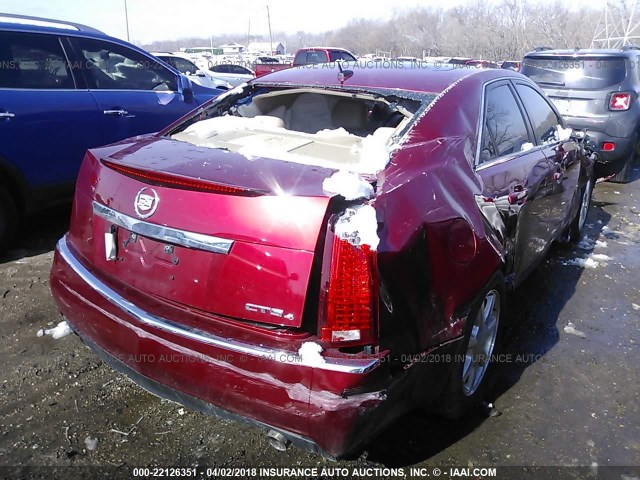 1G6DG577780145306 - 2008 CADILLAC CTS RED photo 4