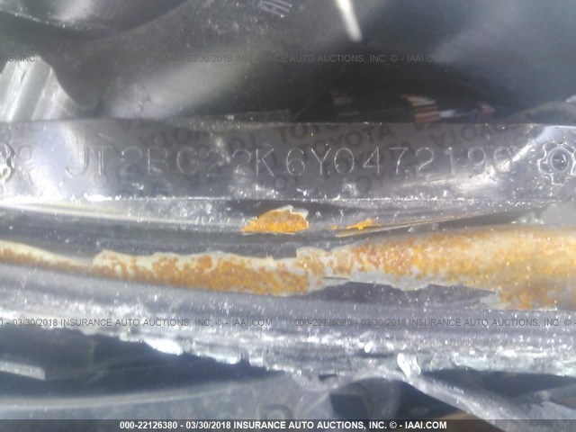JT2BG22K6Y0472190 - 2000 TOYOTA CAMRY CE/LE/XLE 金色 照片 9