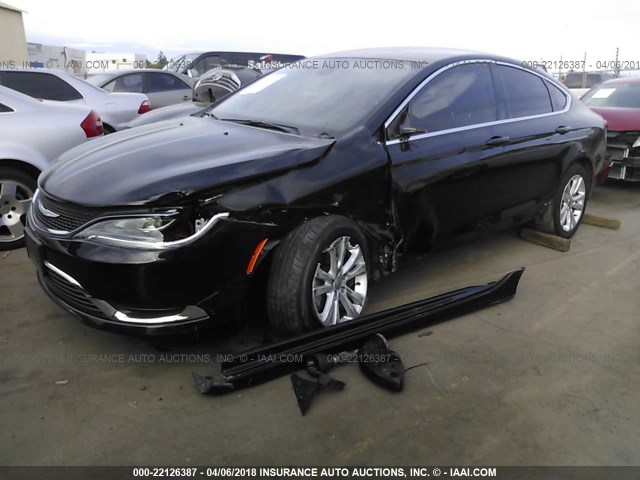 1C3CCCAB9FN724386 - 2015 CHRYSLER 200 LIMITED BLACK photo 2