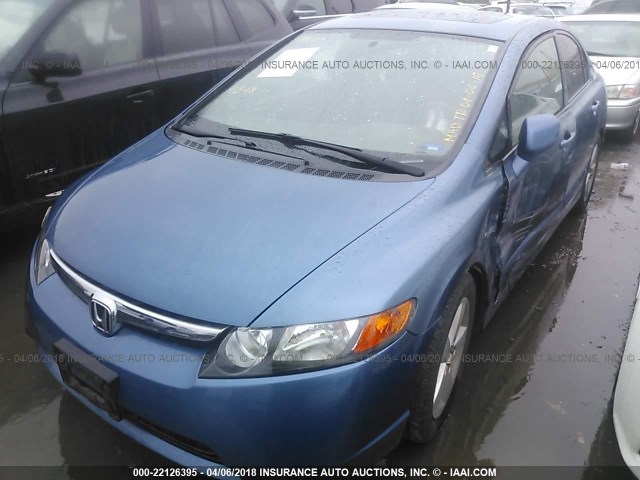 2HGFA16938H510838 - 2008 HONDA CIVIC EXL BLUE photo 2