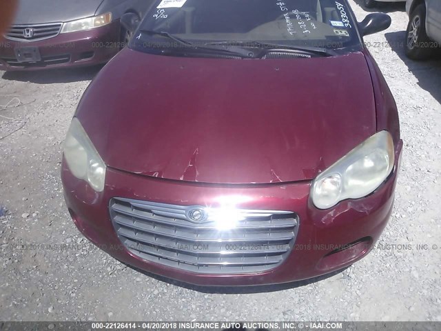 1C3EL45X34N303054 - 2004 CHRYSLER SEBRING LX RED photo 6