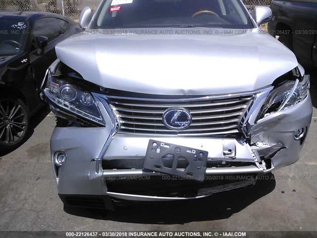 JTJZB1BAXF2415950 - 2015 LEXUS RX 450H SILVER photo 6