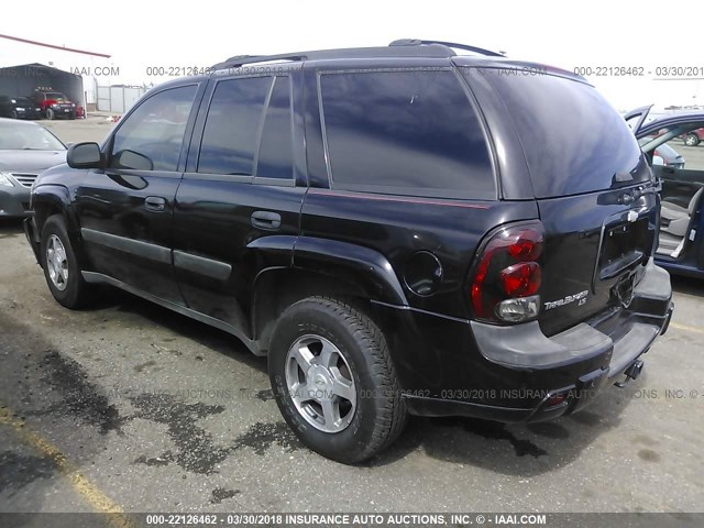 1GNDS13S552107997 - 2005 CHEVROLET TRAILBLAZER LS/LT BLACK photo 3