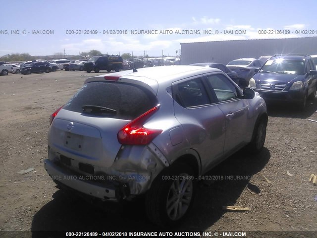 JN8AF5MR8BT011374 - 2011 NISSAN JUKE S/SV/SL SILVER photo 4