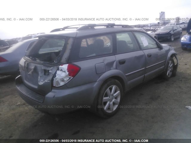 4S4BP61C787341653 - 2008 SUBARU OUTBACK 2.5I SILVER photo 4