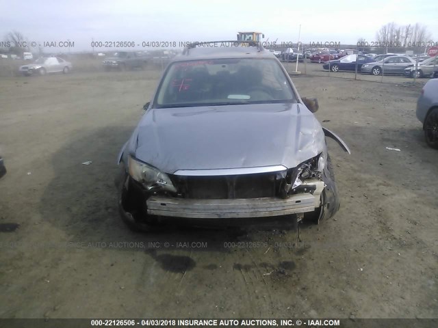 4S4BP61C787341653 - 2008 SUBARU OUTBACK 2.5I SILVER photo 6