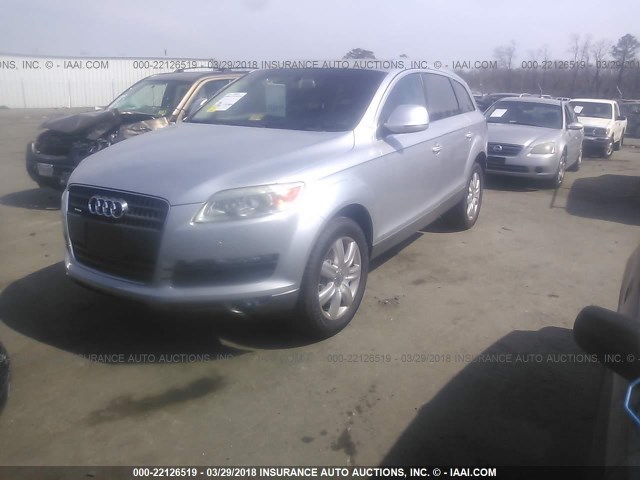 WA1AV74L67D010502 - 2007 AUDI Q7 4.2 QUATTRO SILVER photo 2