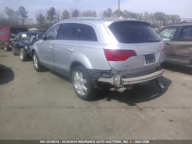 WA1AV74L67D010502 - 2007 AUDI Q7 4.2 QUATTRO SILVER photo 3