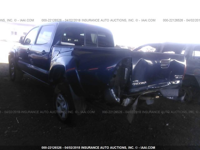 5TEJU62N37Z462311 - 2007 TOYOTA TACOMA DOUBLE CAB PRERUNNER BLUE photo 3