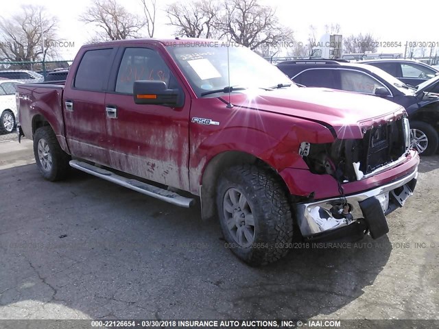 1FTEW1E82AFD17401 - 2010 FORD F150 SUPERCREW RED photo 1