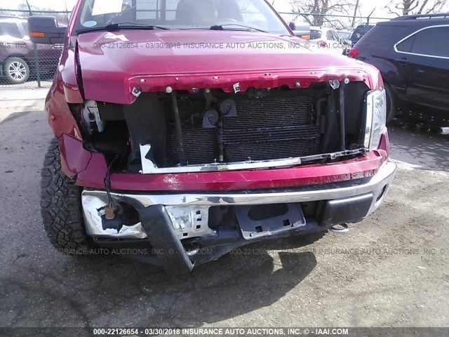 1FTEW1E82AFD17401 - 2010 FORD F150 SUPERCREW RED photo 6