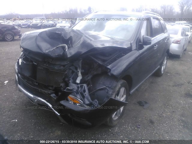 4JGDA5HB7EA358310 - 2014 MERCEDES-BENZ ML 350 4MATIC BLACK photo 2
