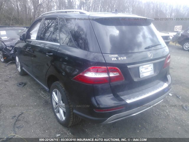 4JGDA5HB7EA358310 - 2014 MERCEDES-BENZ ML 350 4MATIC BLACK photo 3